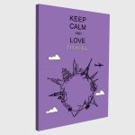 Πίνακας σε καμβά Keep Calm and love travel