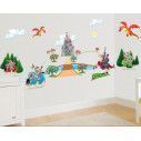 Kids wall stickers Knights , castle and dragon, large set