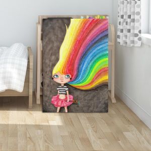 Πίνακας σε καμβά Ουράνιο τόξο, Rainbow girl