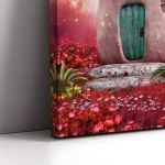 Canvas print Mushroom house fairy tale pinky