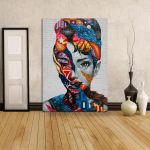 Πίνακας σε καμβά Audrey Hepburn wallpaint