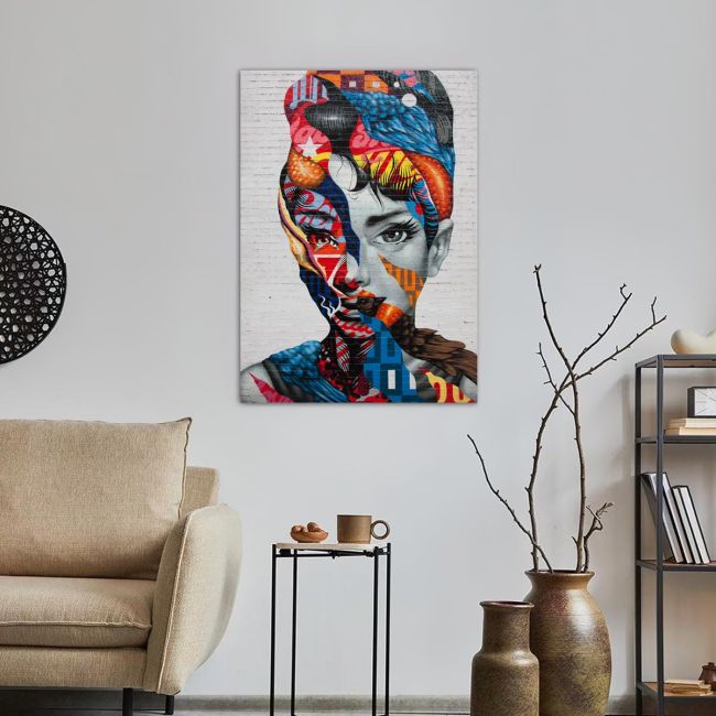 Πίνακας σε καμβά Audrey Hepburn wallpaint