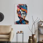 Πίνακας σε καμβά Audrey Hepburn wallpaint