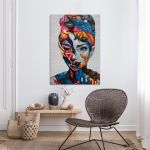 Πίνακας σε καμβά Audrey Hepburn wallpaint