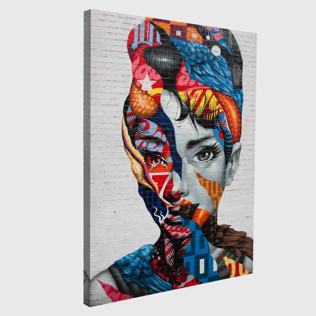 Πίνακας σε καμβά Audrey Hepburn wallpaint