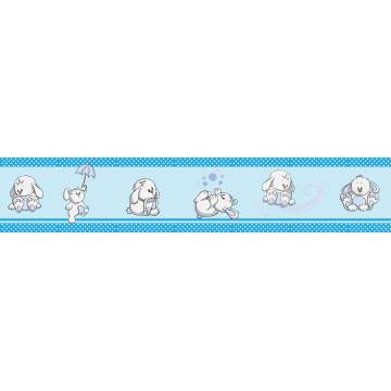 Border, Rabbits everywherelight blue 2