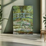 Canvas print Bridge over a pond of water lilies, Monet