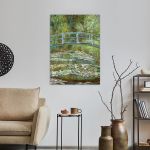 Canvas print Bridge over a pond of water lilies, Monet