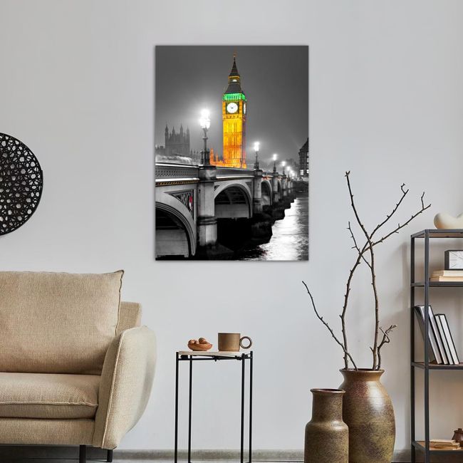 Canvas print London, Night Big Ben