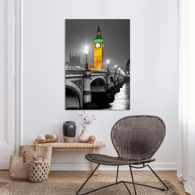 Canvas print London, Night Big Ben