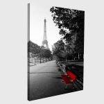 Πίνακας σε καμβά Παρίσι, Red bench at Eiffel tower