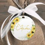 Labels thank you Sunflower 5 cm ◯ Paper 300gr, room application