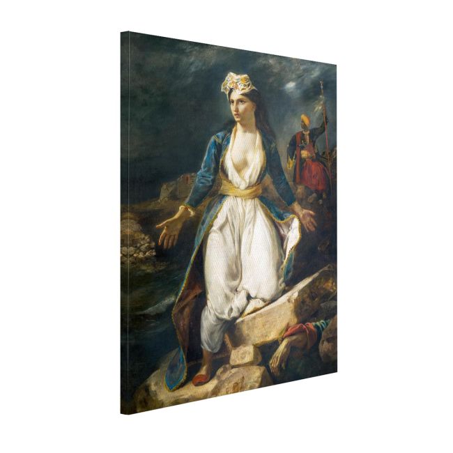 Canvas print Greece on the Ruins of Missolonghi, Delacroix Eugene