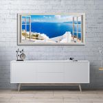 Canvas print Window with view, panoramic