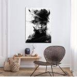 Canvas print Portrait in black and white, vertical