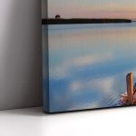 Canvas print Sunset @ dock, panoramic