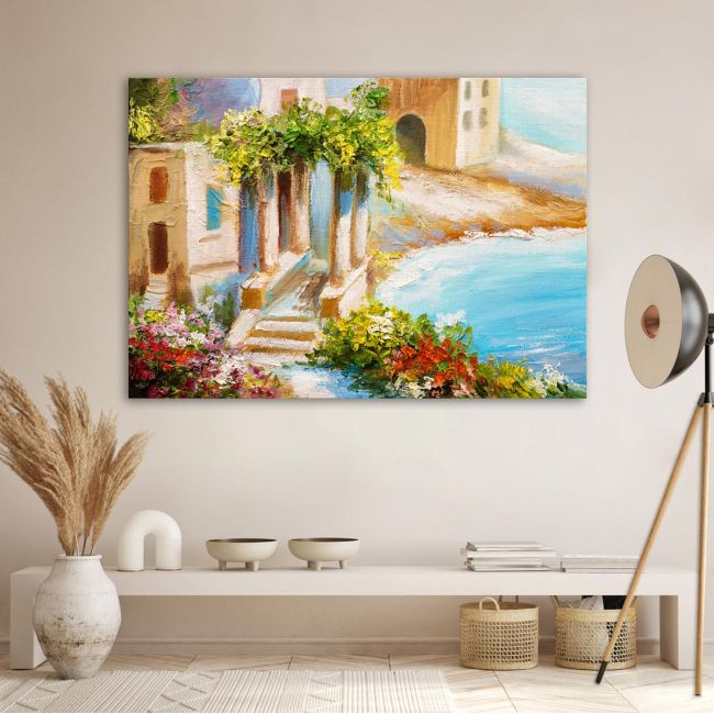 Canvas print House near the sea, sea coast
