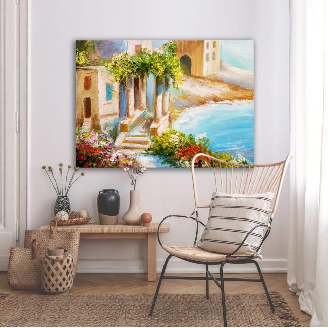 Canvas print House near the sea, sea coast