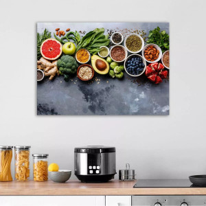 Πίνακας σε καμβά Προσφορά 50x35cm Nuts and vegetables
