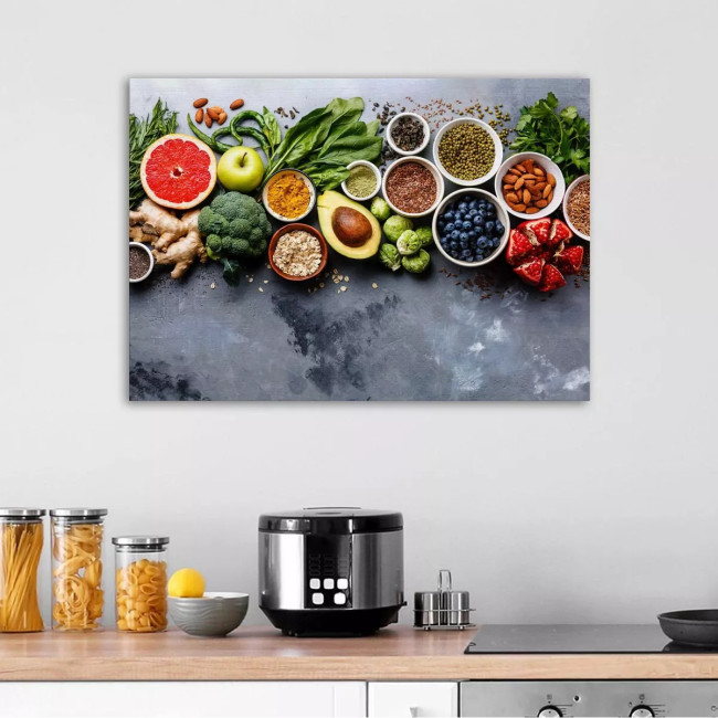 Canvas printOffer, Nuts and vegetables