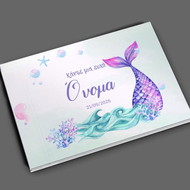 Wishes book,Mermaid tail painted