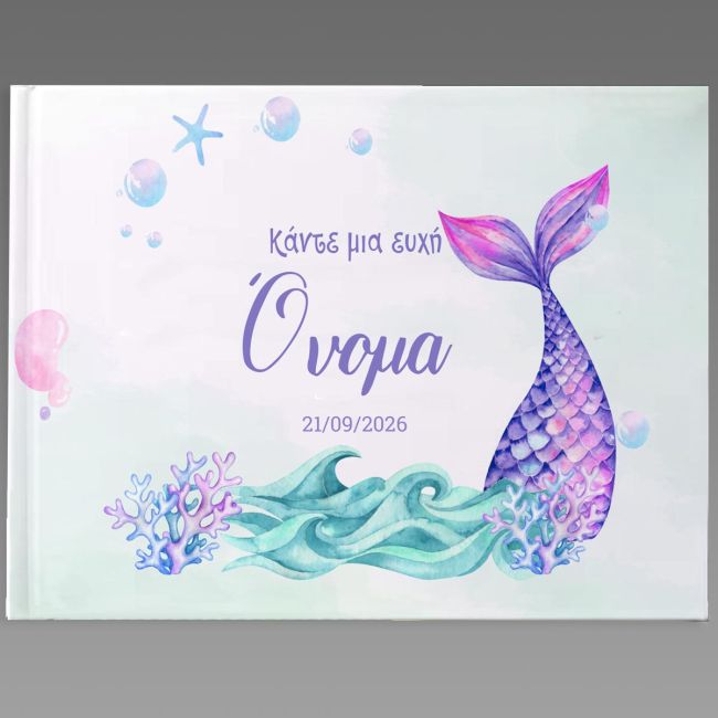 Wishes book,Mermaid tail painted