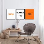 Πίνακας σε καμβά Think outside the box square, τρίπτυχος