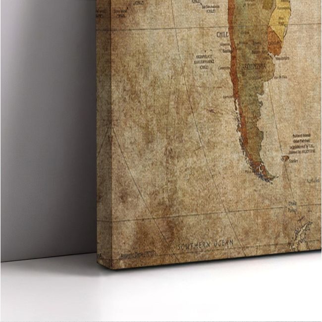 Canvas print World map vintage,3 panels