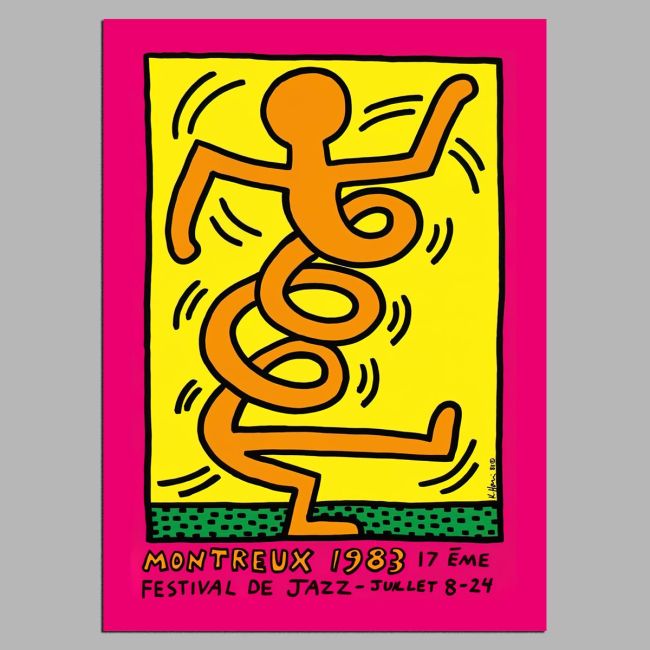 Αφίσα Έκθεσης, Montreux 1983 I, Keith Haring, αφίσα, κάδρο