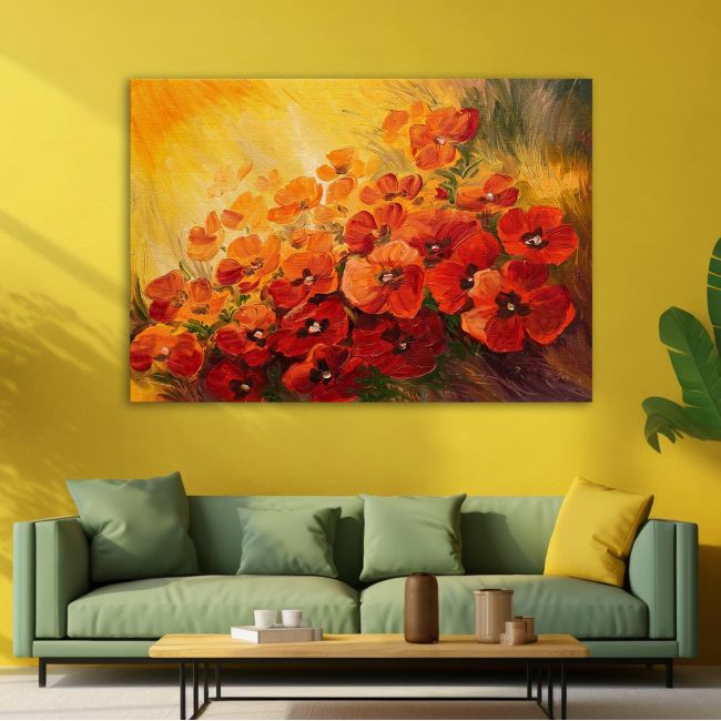 Canvas print Poppies, Abstract illustration of poppies