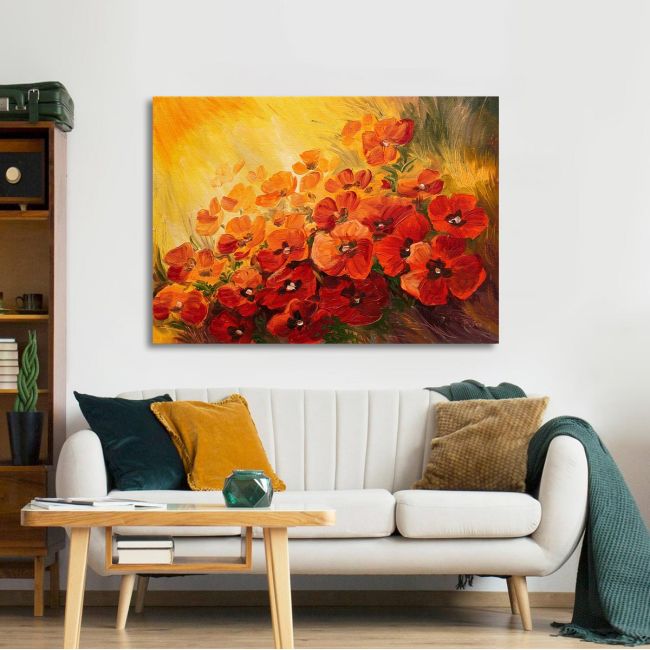 Canvas print Poppies, Abstract illustration of poppies