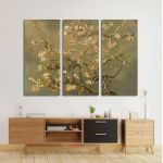Πίνακας σε καμβά Blossoming almond tree (brown), Vincent van Gogh, τρίπτυχος