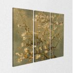 Πίνακας σε καμβά Blossoming almond tree (brown), Vincent van Gogh, τρίπτυχος