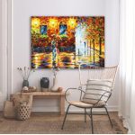 Canvas print Couple under the rain
