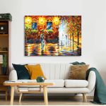 Canvas print Couple under the rain