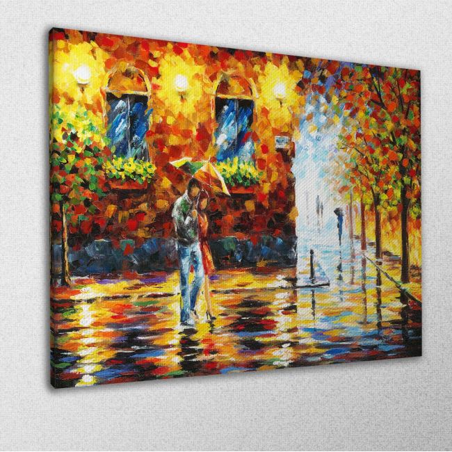 Canvas print Couple under the rain