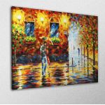 Canvas print Couple under the rain