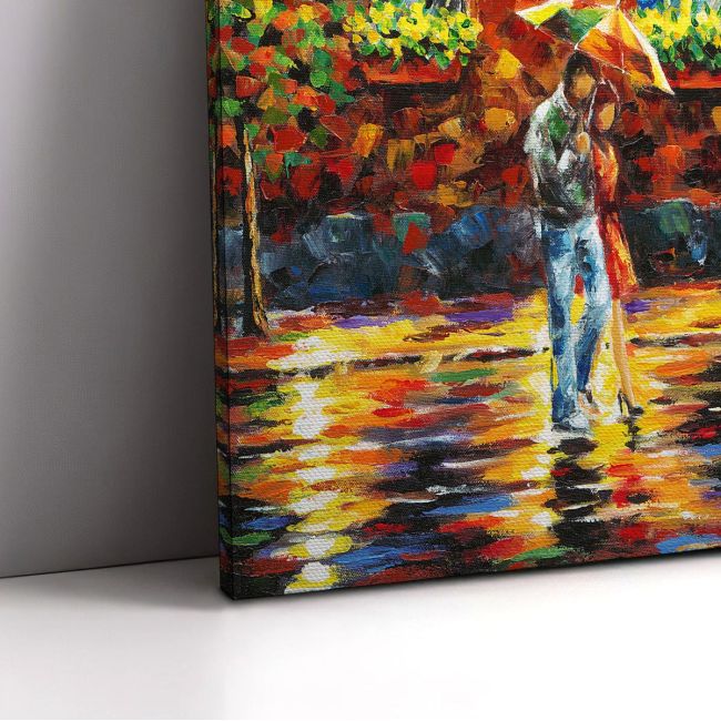 Canvas print Couple under the rain