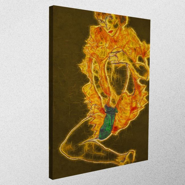 Canvas print The green stocking reart (original by E. Schiele)