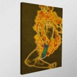 Canvas print The green stocking reart (original by E. Schiele)
