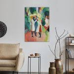 Πίνακας ζωγραφικής Three girls in yellow straw hats, Macke August