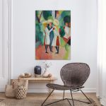 Πίνακας ζωγραφικής Three girls in yellow straw hats, Macke August