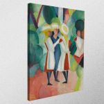 Πίνακας ζωγραφικής Three girls in yellow straw hats, Macke August