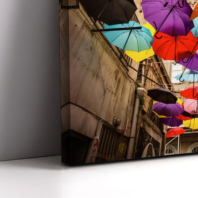 Πίνακας σε καμβά Ομπρέλες, Umbrella street