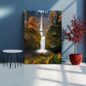 Πίνακας σε καμβά Καταρράκτης, Multnomah falls in autumn colors