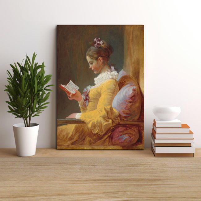 Canvas print A young girl reading, Fragonard J. H.