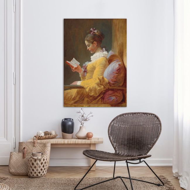 Canvas print A young girl reading, Fragonard J. H.