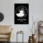 Canvas print Thessaloniki map, Cartography BW