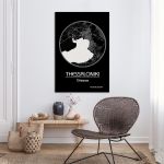 Canvas print Thessaloniki map, Cartography BW