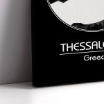 Canvas print Thessaloniki map, Cartography BW